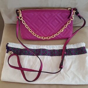 Tory Burch | Fleming Fuchsia Quilted Bag with Gold Chain NWOT